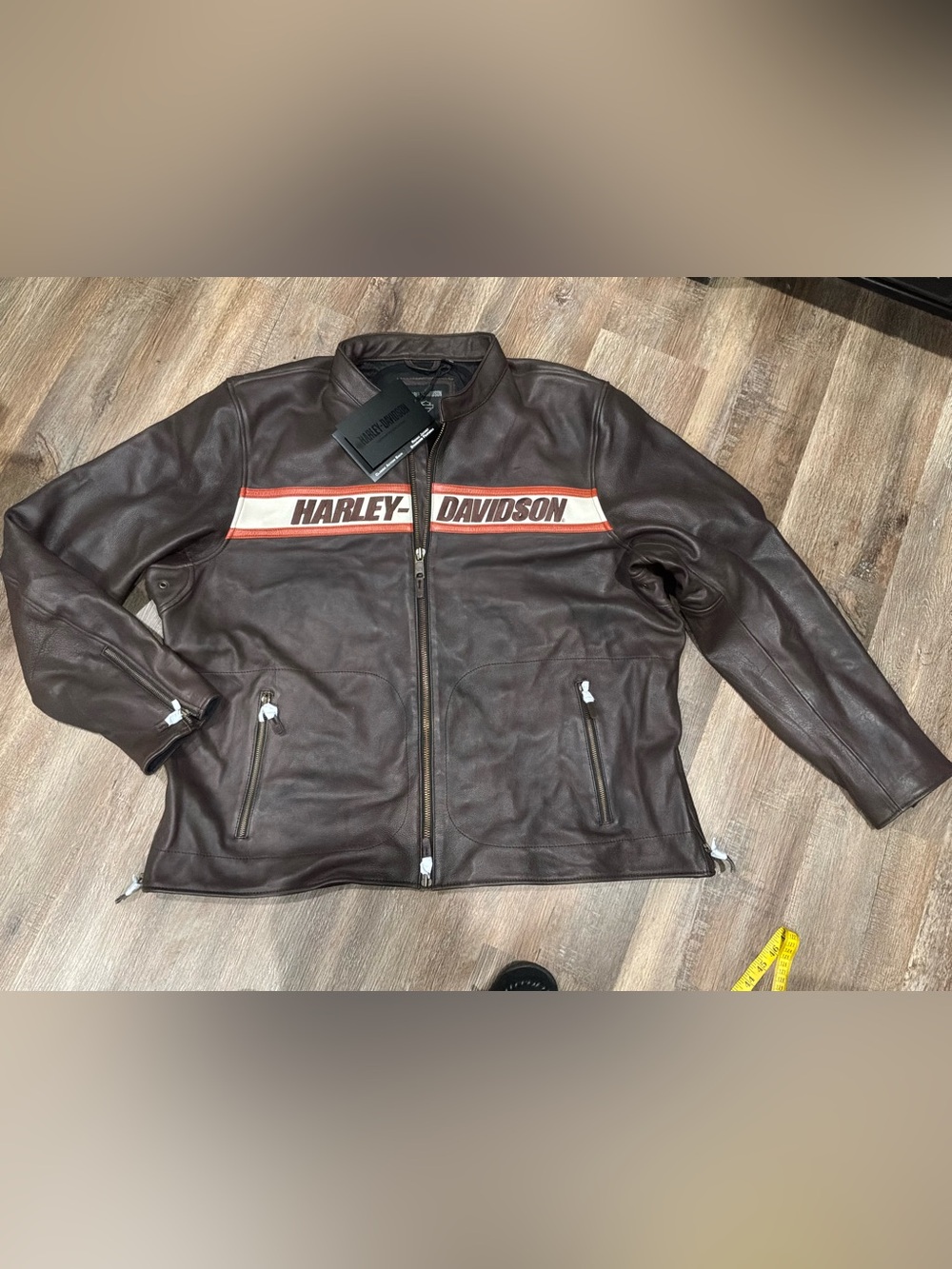 NWT Harley Davidson Mens Victory Lane II Leather Jacket Brown Sz 2XL